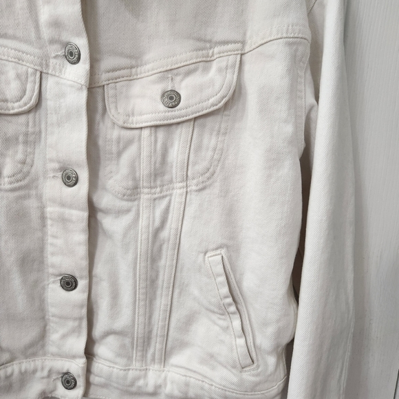 NWOT Old Navy Women's Cropped Trucker Jacket, Color: Off-White, Size: S - Picture 4 of 7